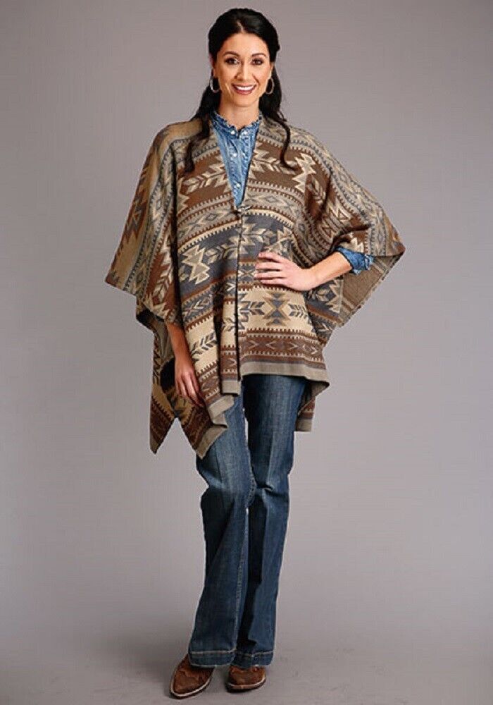Stetson Women's Poncho Sweater Toggle Button Front One Size