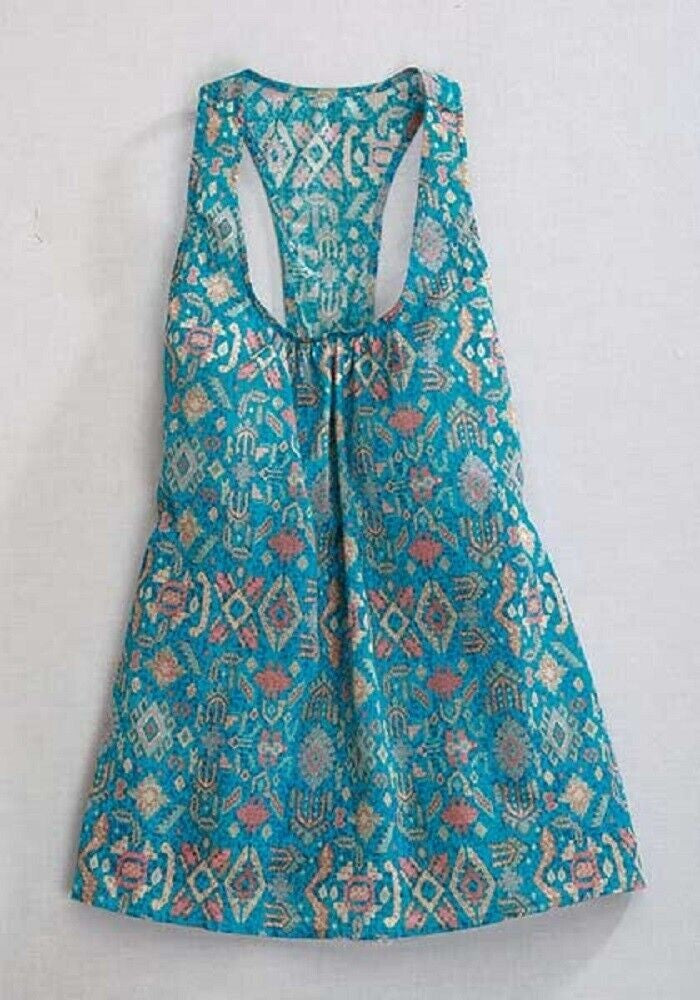 Women's Tin Haul Blue Aztec Racer Back Tank Top