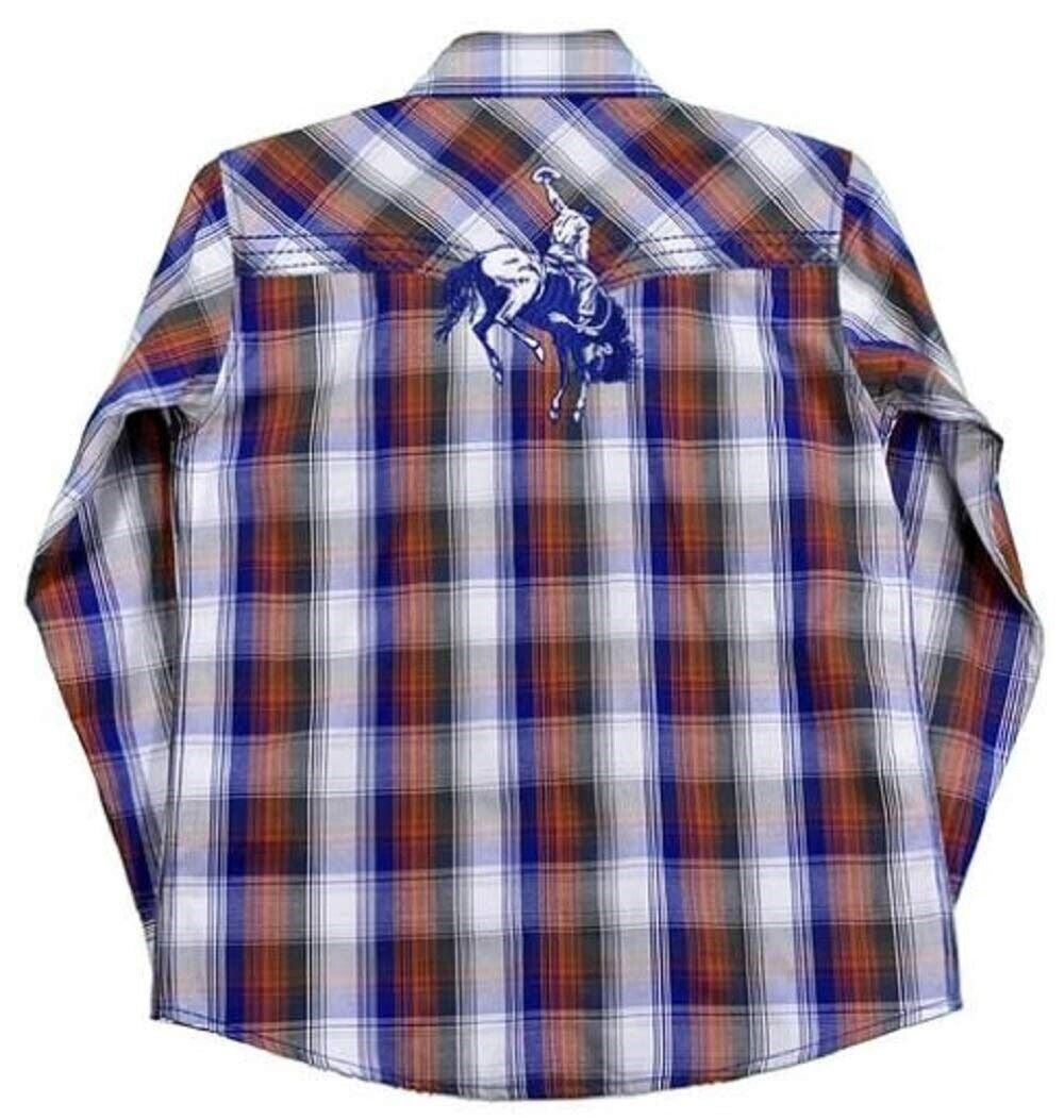 Toddler Boy's Cowboy Hardware Plaid Bronc Western Shirt