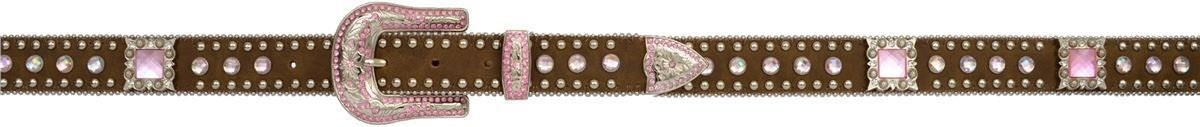 Youth girl's Angel Ranch Pink Rhinestones Bling Belt w/ Buckle