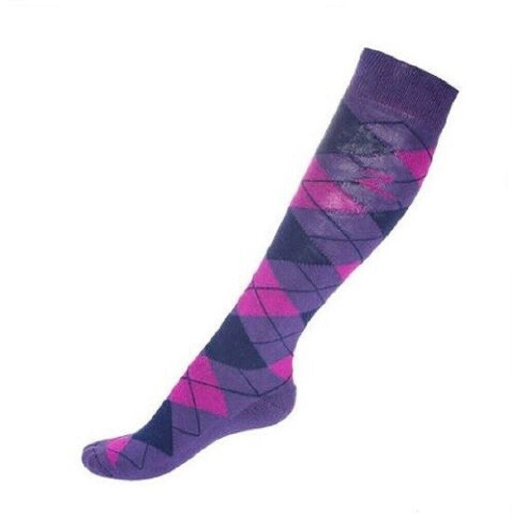 Adult Horze 'Alana' Checkered Winter Riding Socks