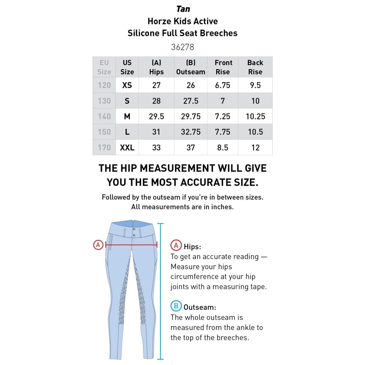 Youth Horze Tan Full Seat Riding Breeches