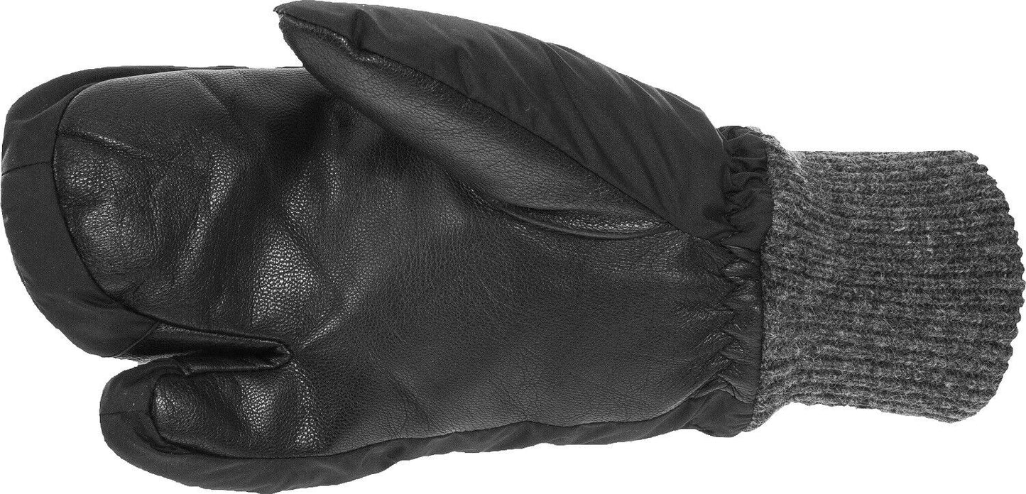 Horze brand Black 3-Finger Padded Winter Gloves / Mittens