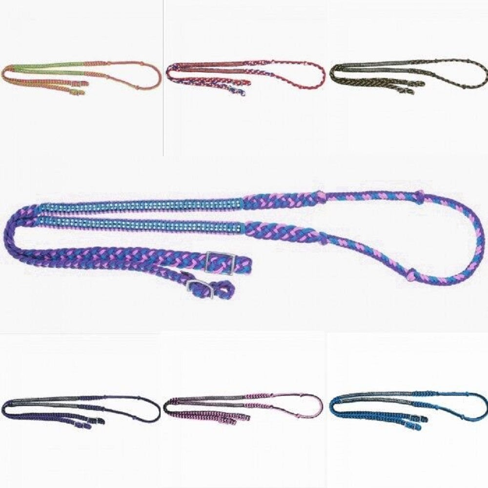 Mini Horse Knotted Competition Reins w/ Crystal Accents