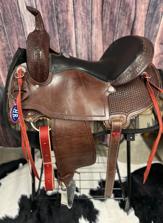 HR Saddlery Custom Made USA 16" Chocolate Trail Saddle