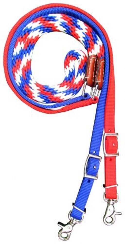Red white blue Nylon Contest Reins