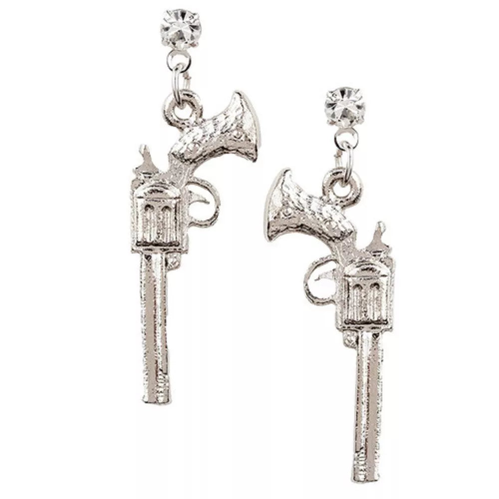 Silver-plated Revolver Earrings