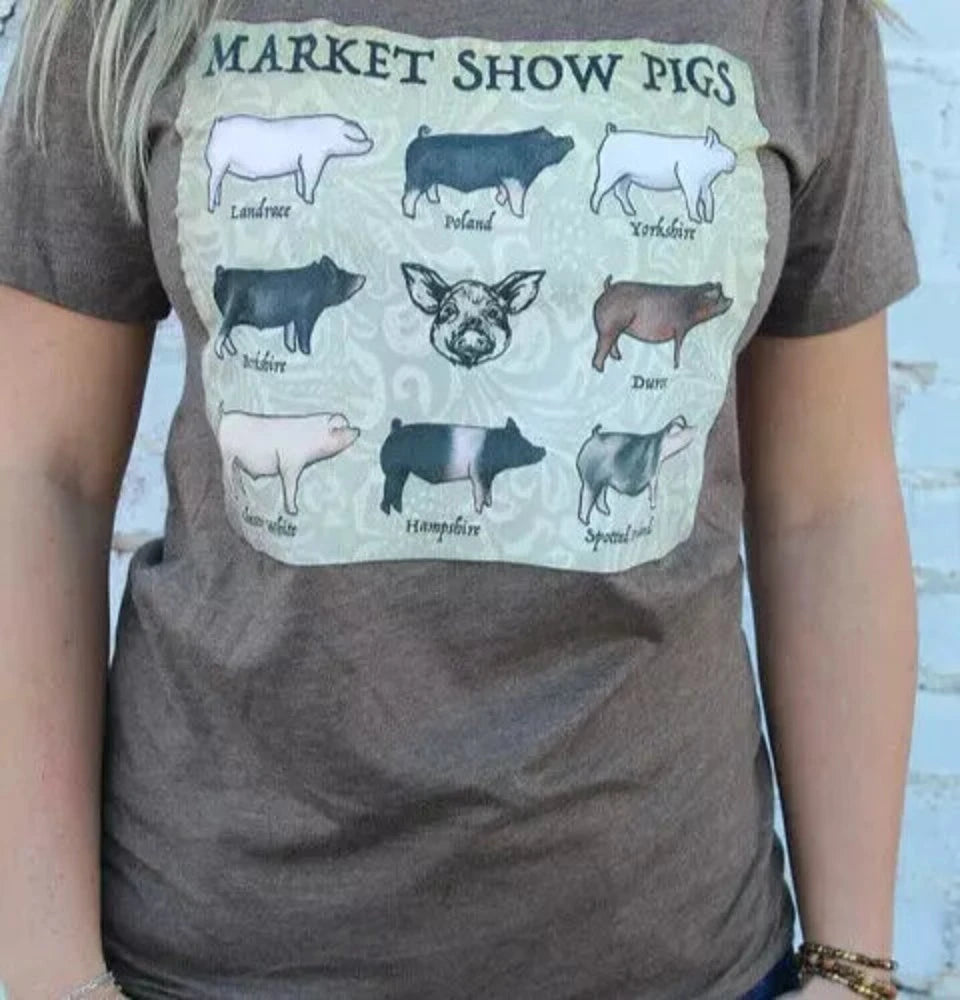 Brown 'Market Show Pigs' Shirt