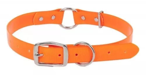 Ruff Maxx polyurethane coated nylon NEON ORANGE DOG COLLAR fits 14" to 22" neck