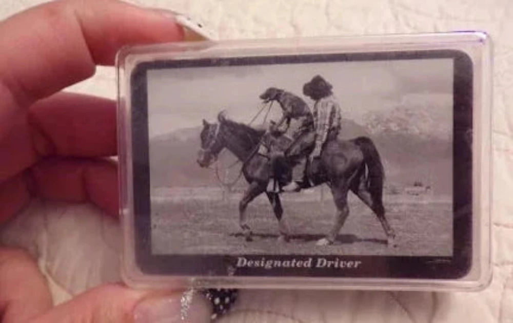 'Designated Driver' Horse Dog Cowboy Playing Cards