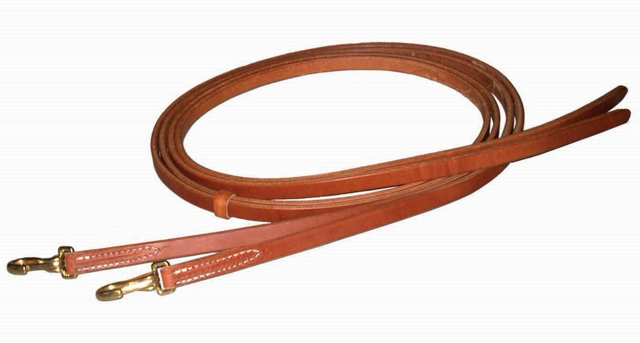 7' x 5/8" Berlin Leather Split Reins w/ Snap ends