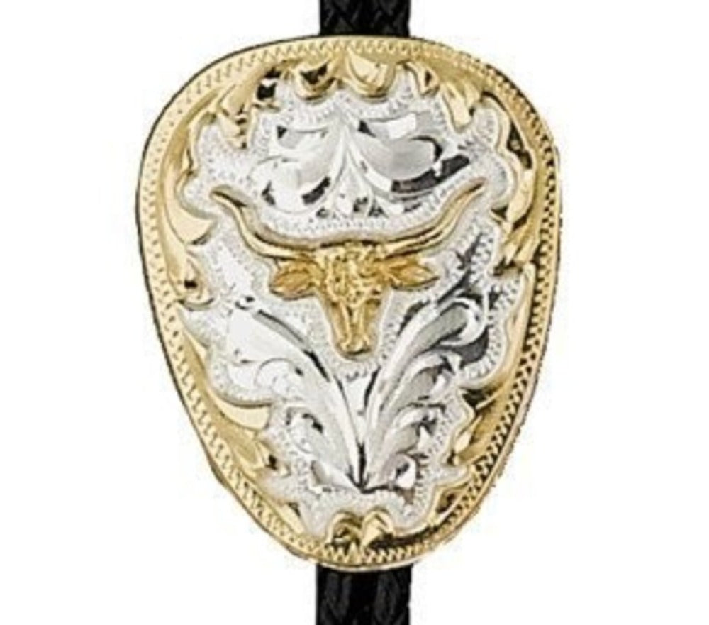 German Silver Longhorn Bolo Tie