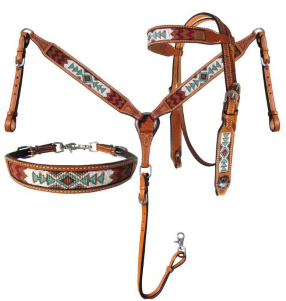 Navajo Beaded Headstall & Breast Collar Set