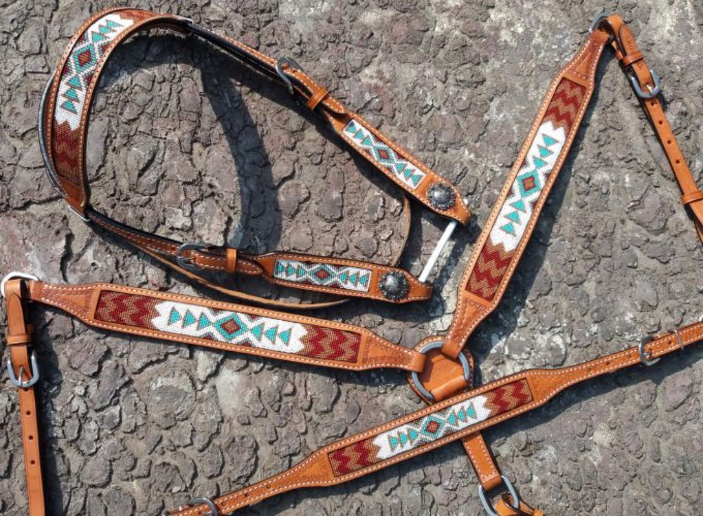 Navajo Beaded Headstall & Breast Collar Set