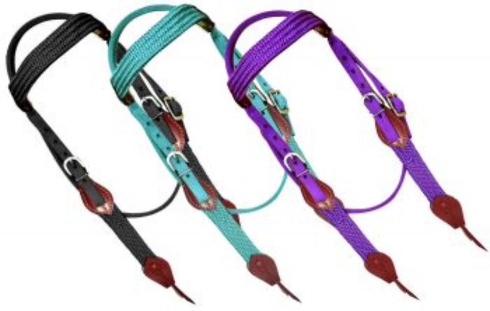 Flat Braid Nylon Bridle and Breast Collar Set