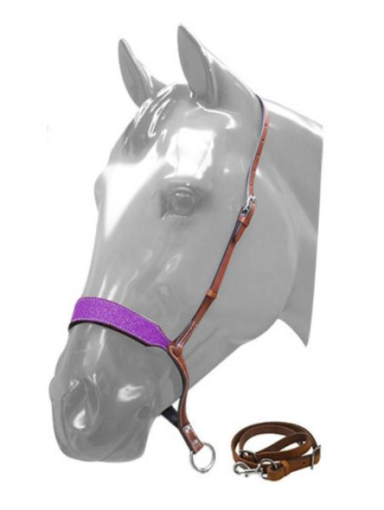 Glitter Leather Tie Down Noseband