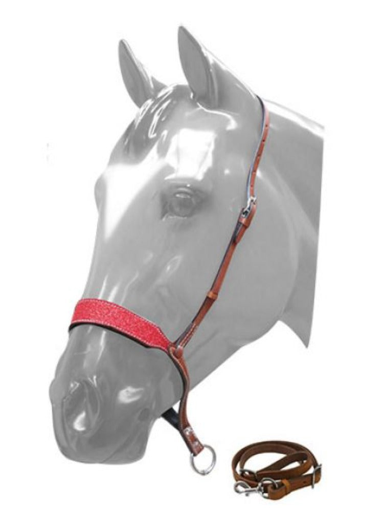 Glitter Leather Tie Down Noseband