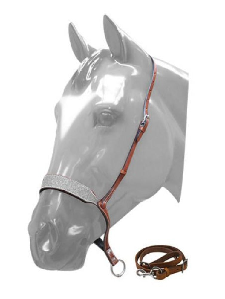 Glitter Leather Tie Down Noseband