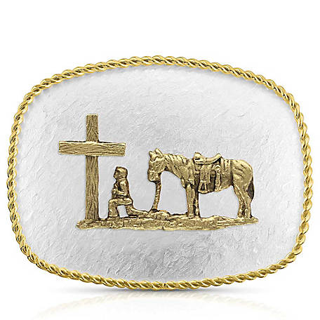 Montana Silversmiths Belt Buckle Rippling Water Christian Cowboy