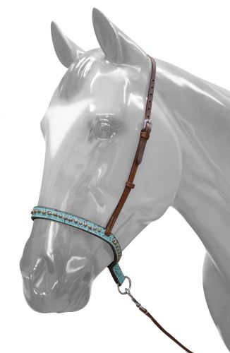 Teal Filigree Noseband And Tie Down