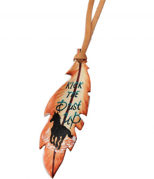 "Kick the Dust Up" Hand Painted Tie-On Feather