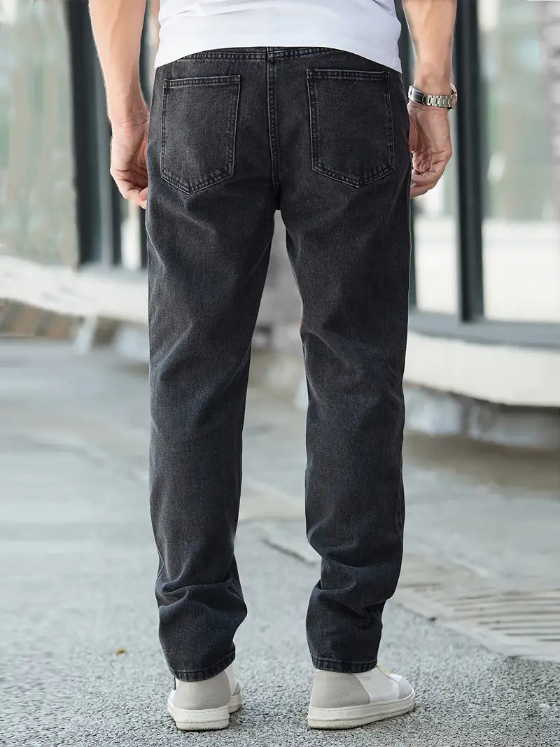 Men's Straight Fit Black Denim Jeans