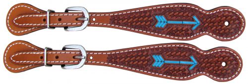 Showman Argentina Cow Leather Tooled Leather Spur Straps