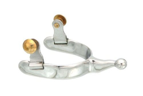 Kelly Silver Star YOUTH Stainless Steel Humane Cutting Spurs w/ ball end shanks