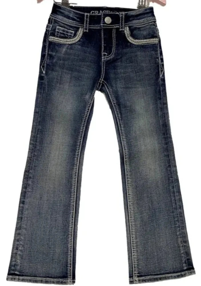 Girl's Grace In LA Horse & Horseshoe Bootcut Jeans