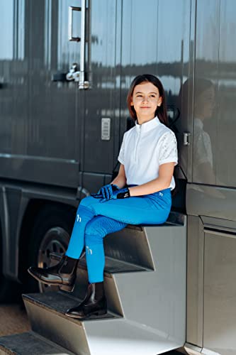 Youth girl's Horze Princess blue HORSE RIDING SOCKS w/ Logo