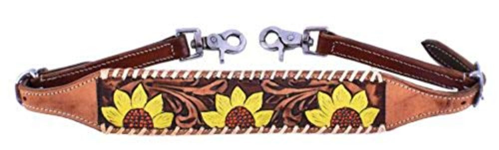 Medium leather SUNFLOWER WITHER STRAP