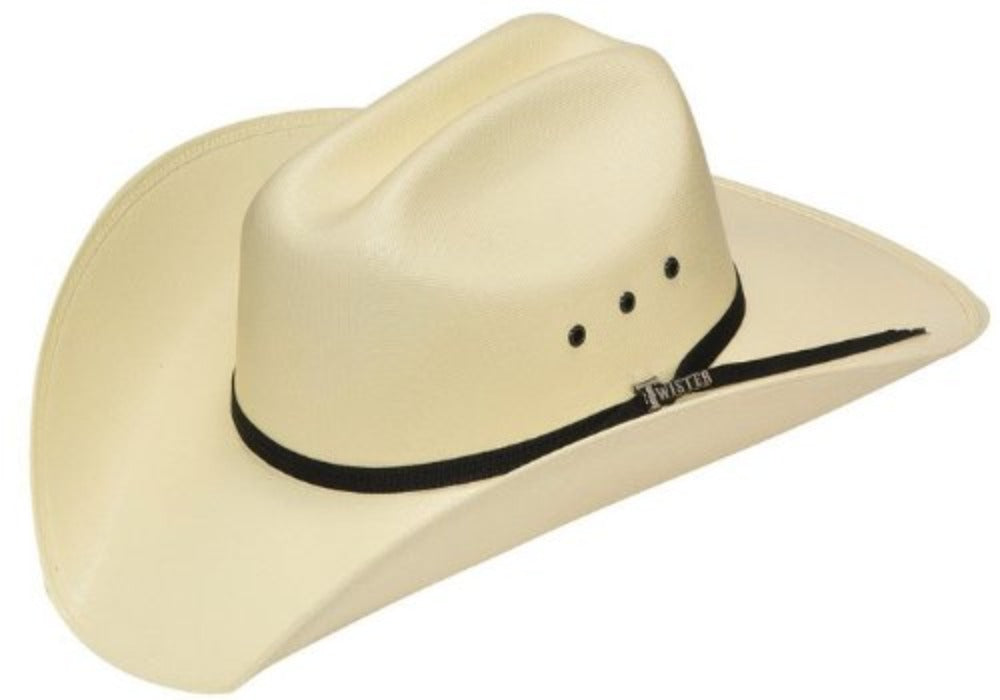 Youth kids size TWISTER NATURAL STRAW COWBOY HAT w/ Black hatband