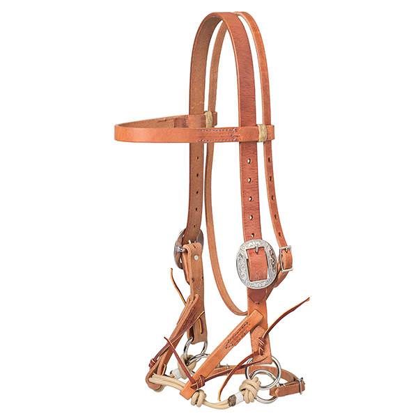 JUSTIN DUNN Bitless Bridle Sidepull DRAFT Weaver Leasther