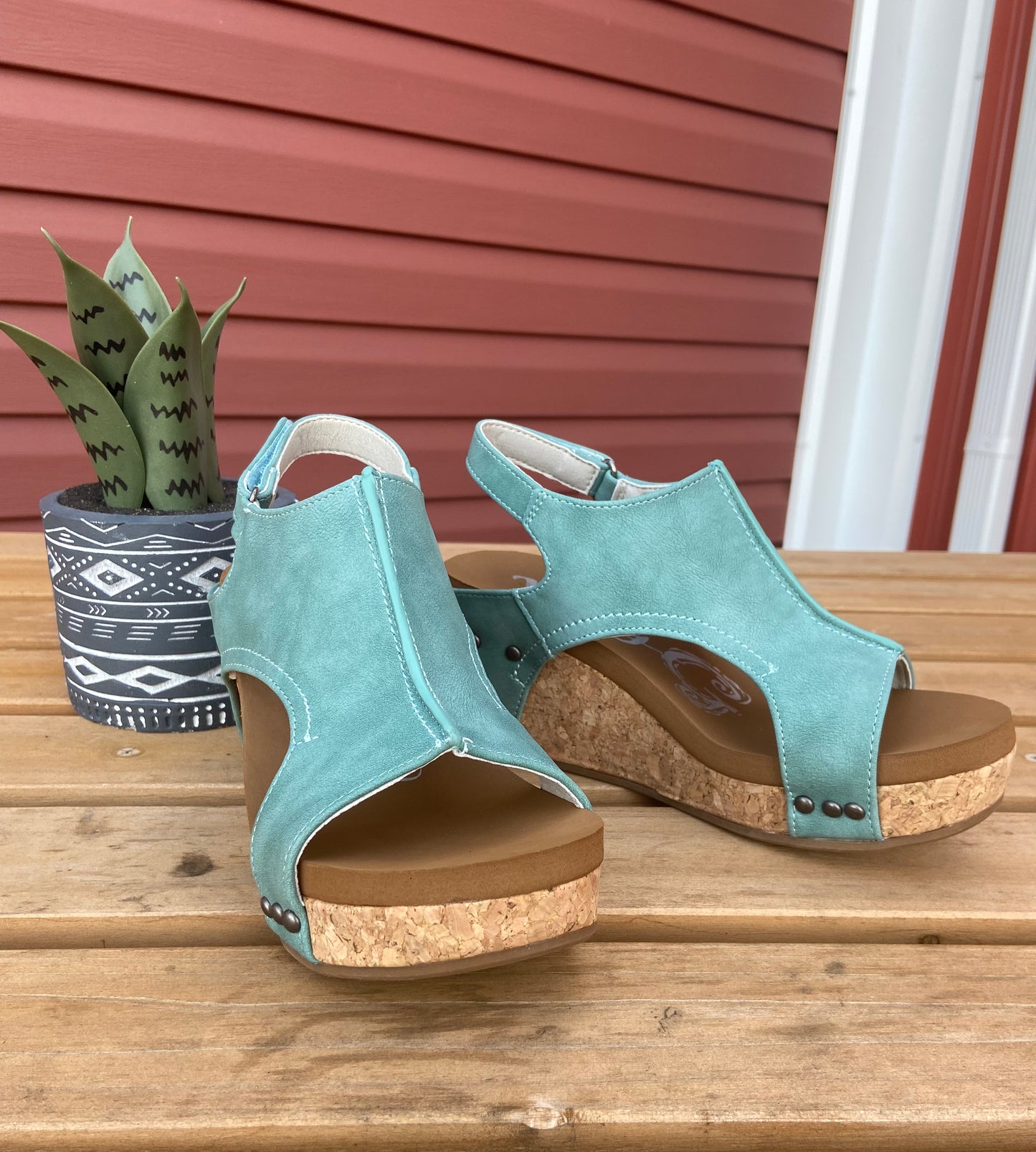 Very G 'Liberty' Turquoise Wedge Sandal