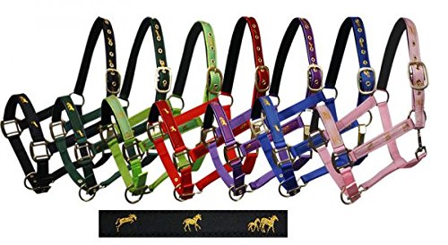 12 Pack Horse Size Nylon Halters w/ Running Horses