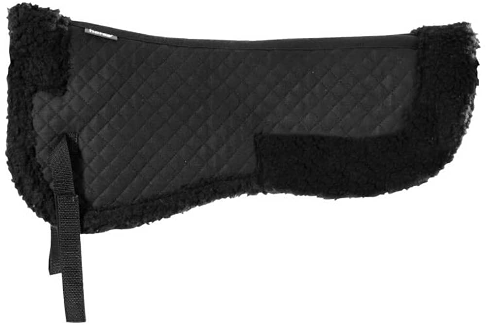 Horze Quilted Fur Edge Half Pad - Black or White