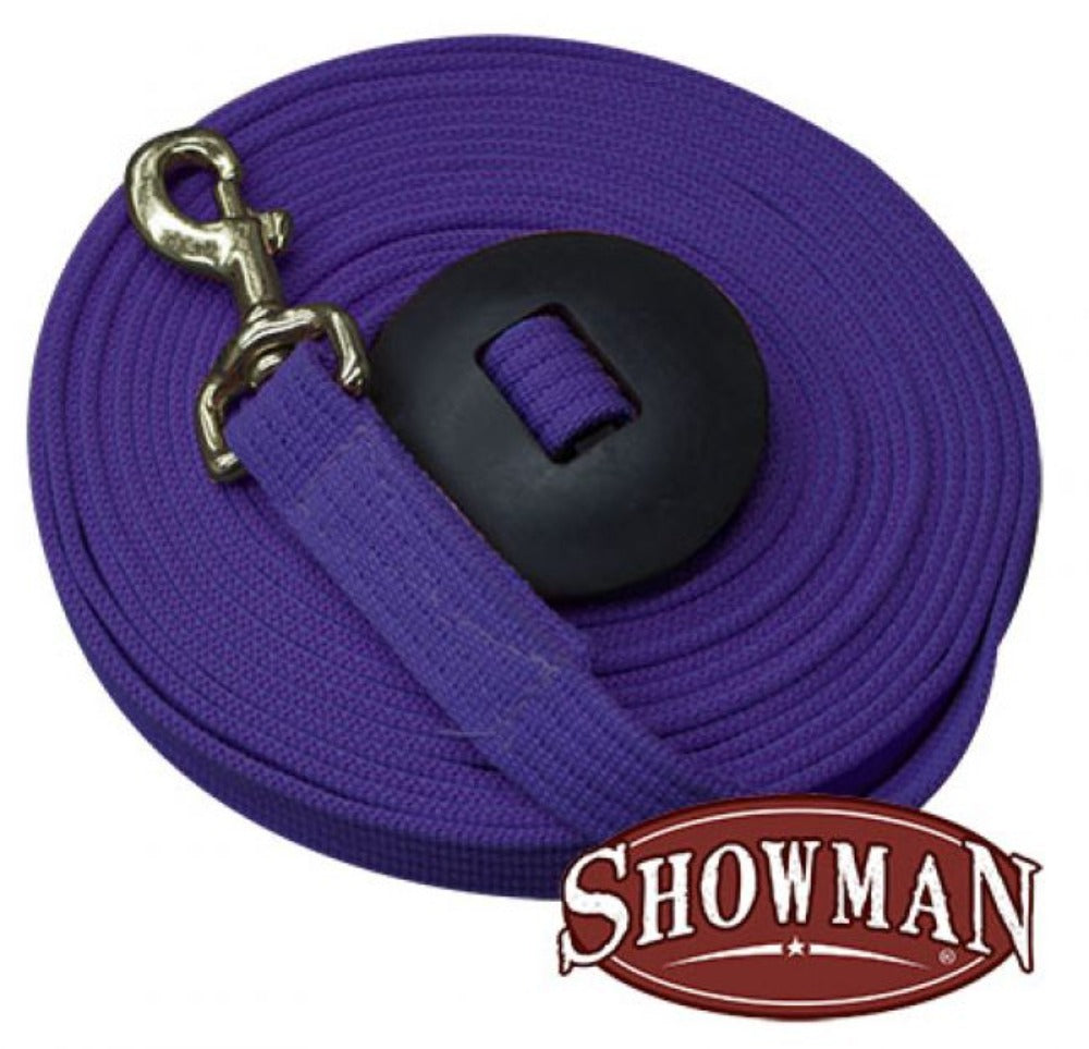 25' Flat Web Lunge Line w/ Brass snap Rubber stopper