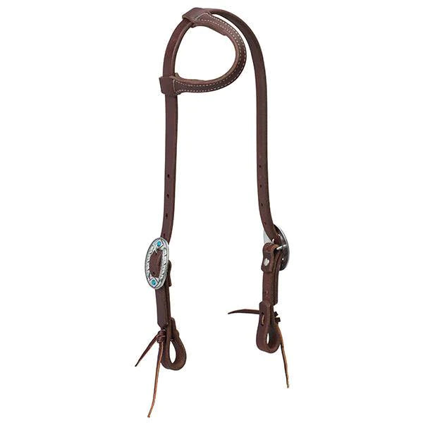 WORKING TACK FEATHER DESIGNER HARDWARE SLIDING EAR HEADSTALL
