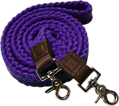 7.5' Showman Braided Cotton Reins Scissor Snaps