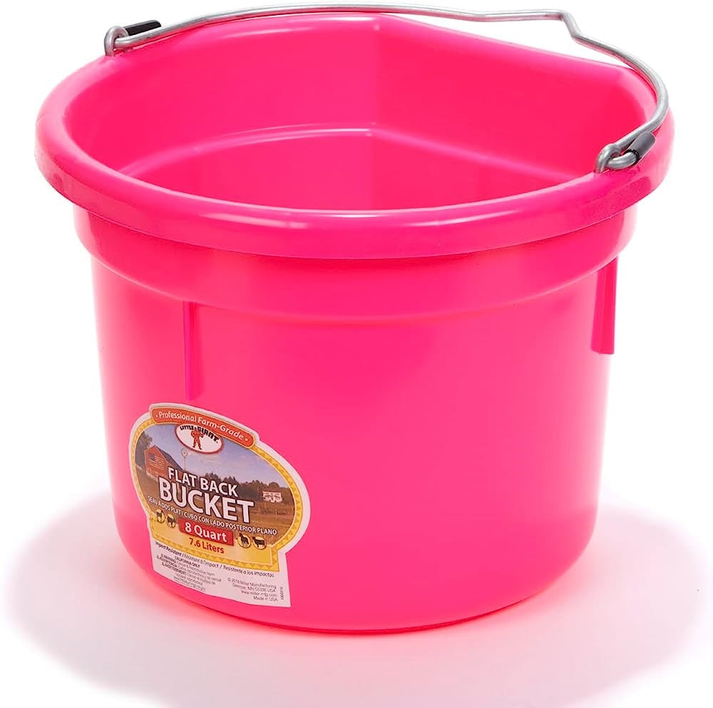 8 Quart Duraflex Plastic Flat Back Bucket