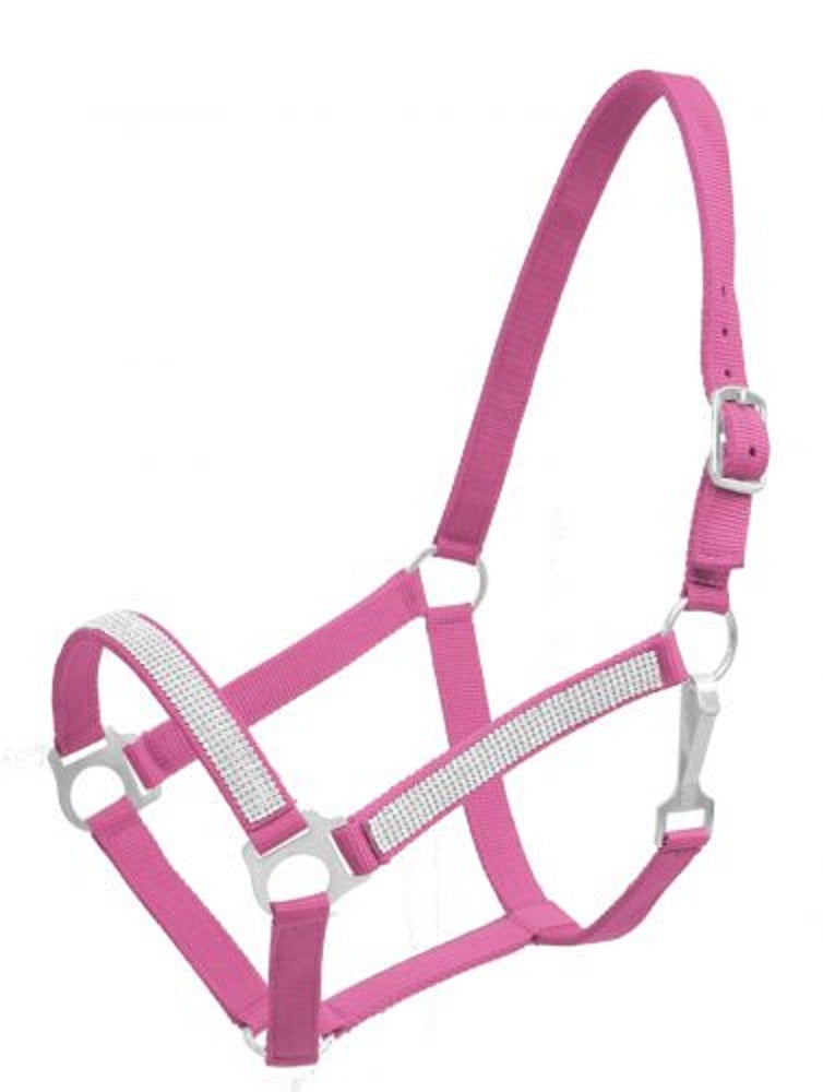 Horse Nylon Halter Crystal Noseband & Cheeks