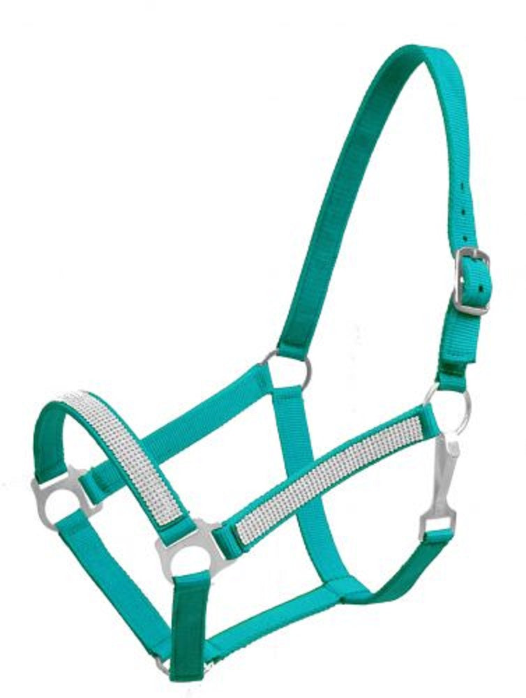 Horse Nylon Halter Crystal Noseband & Cheeks