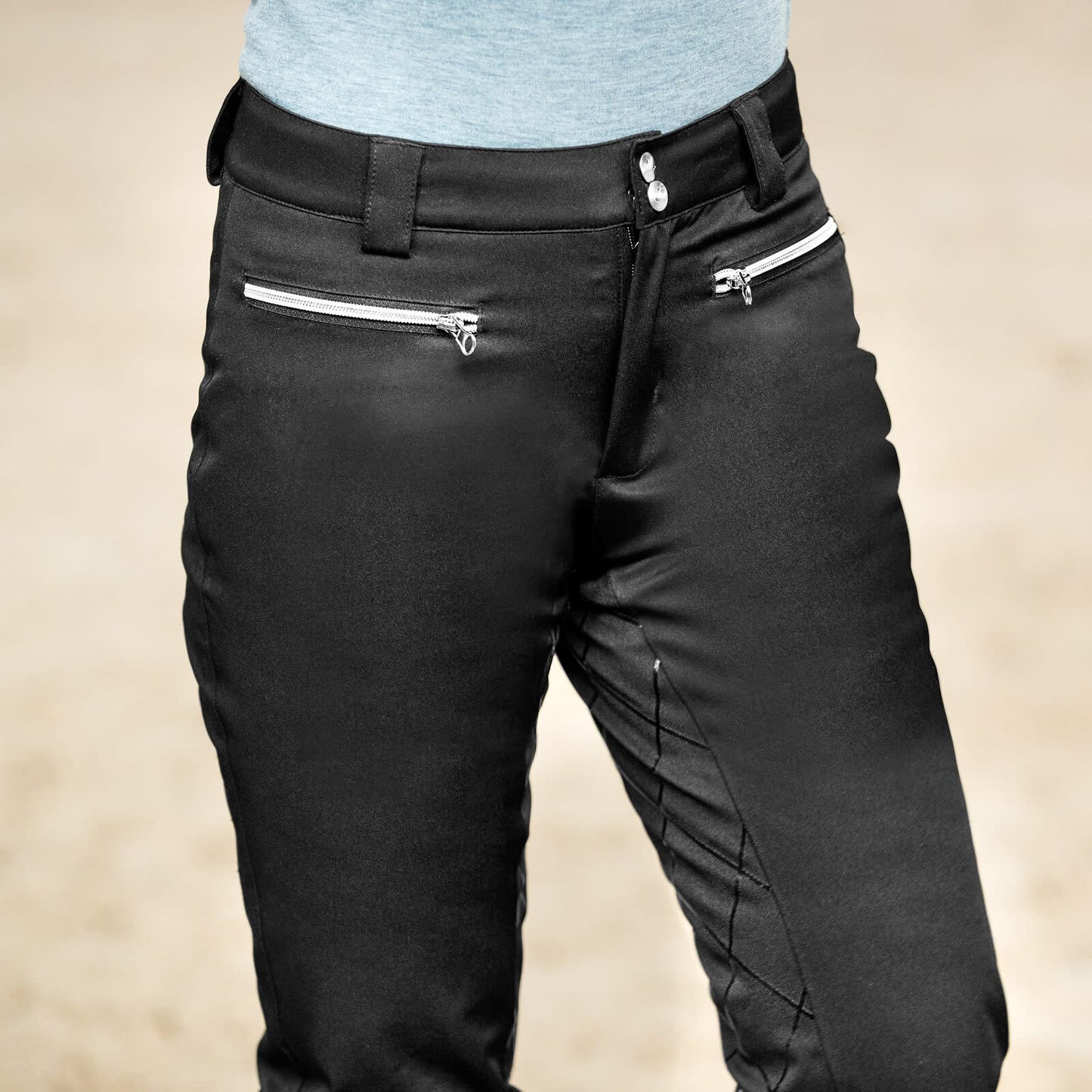 Women's Horze Black 'Adeline' Silicone Padded Breeches