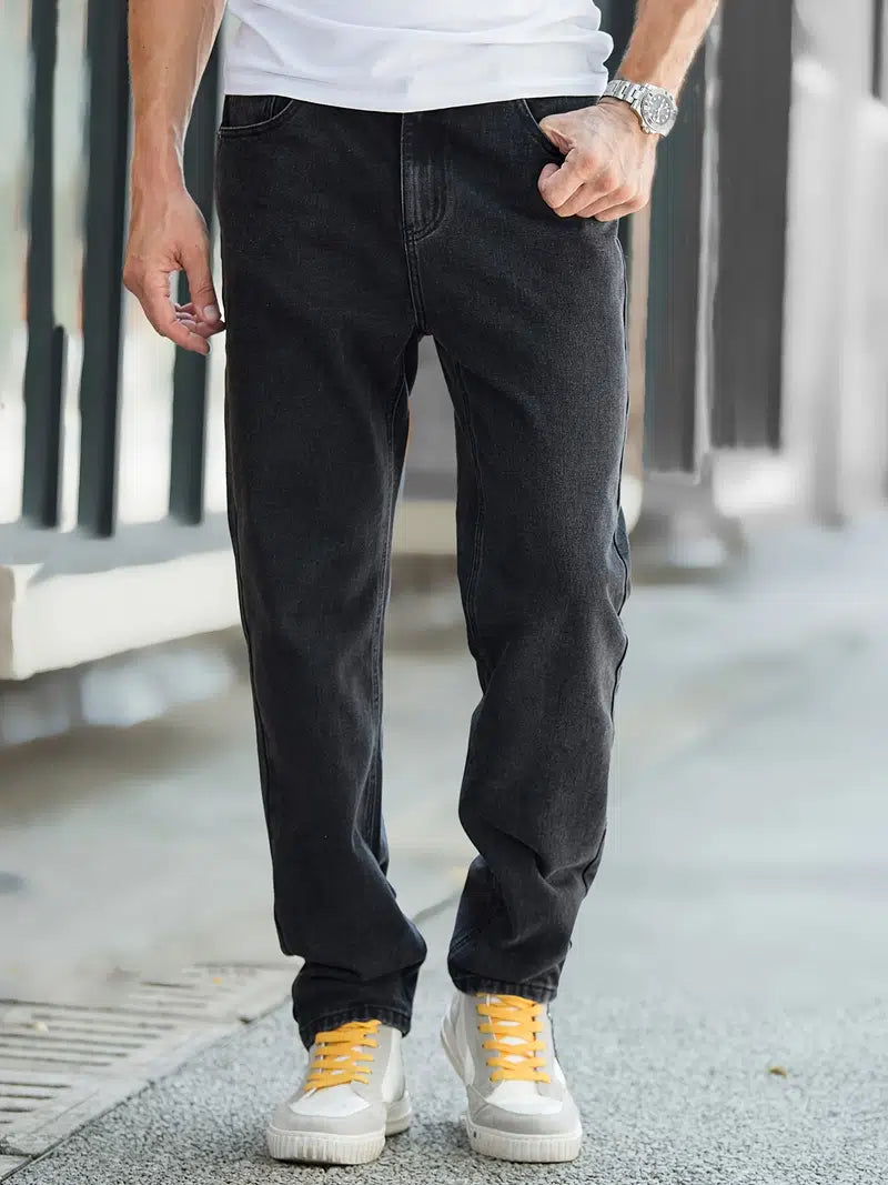 Men's Straight Fit Black Denim Jeans