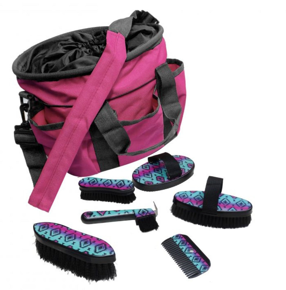 6 pc. Navajo Print Grooming Kit w/ Carrying Bag Tote