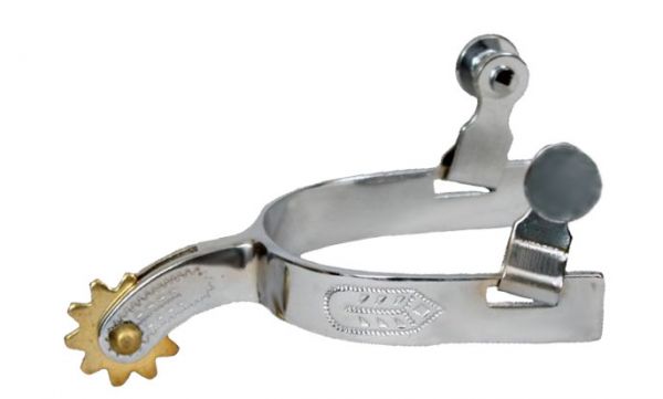 Toddler Chrome plated Rowel Spurs w/ Engraved leaf