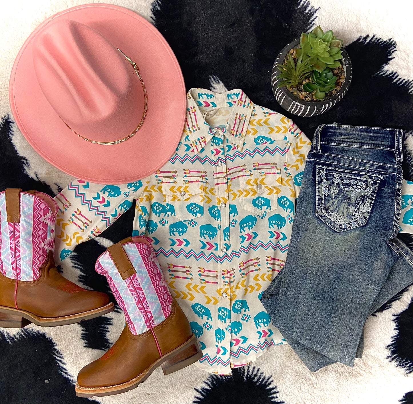 Girl's Roper Buffalo Roam Western Shirt