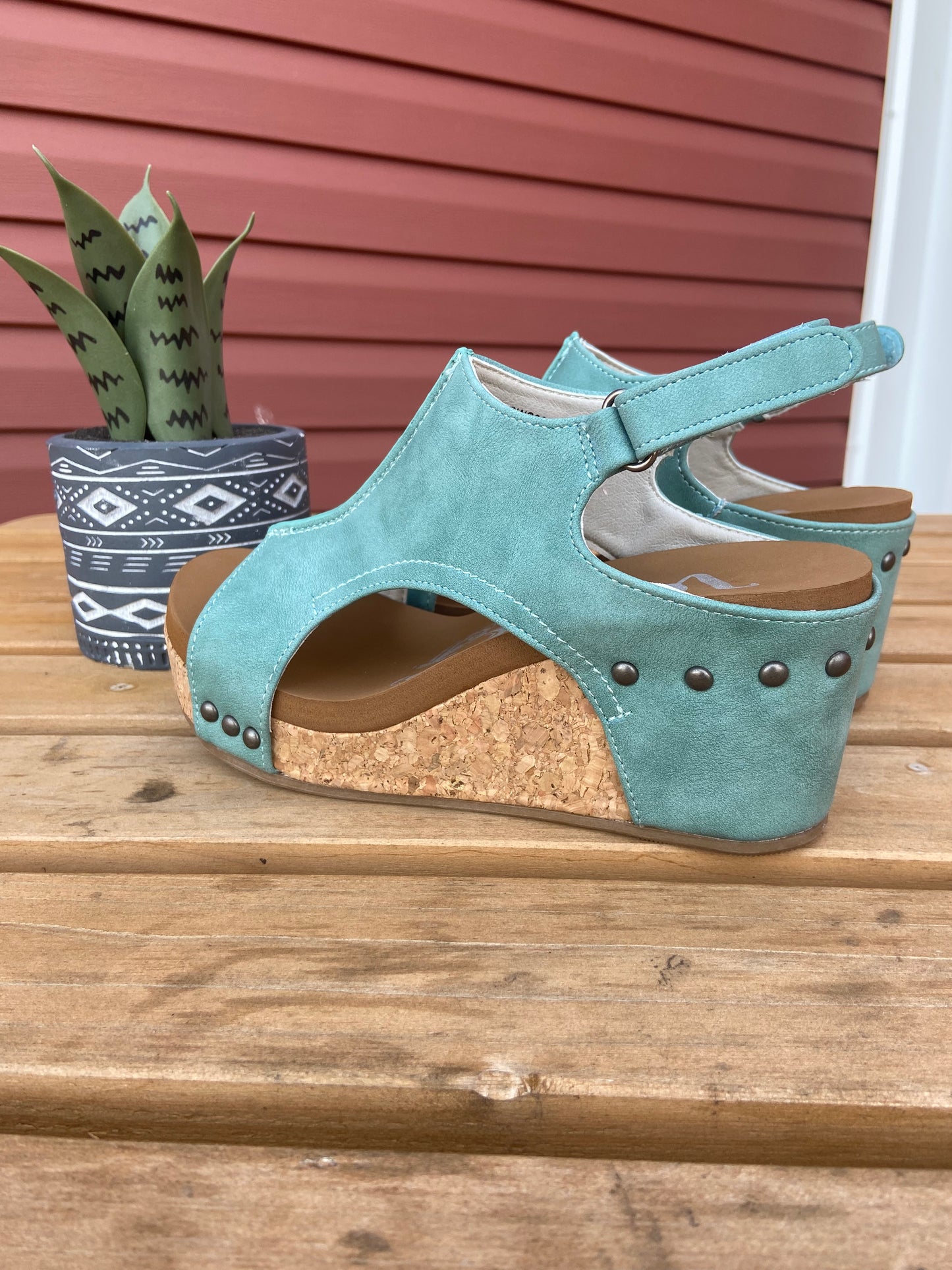 Very G 'Liberty' Turquoise Wedge Sandal