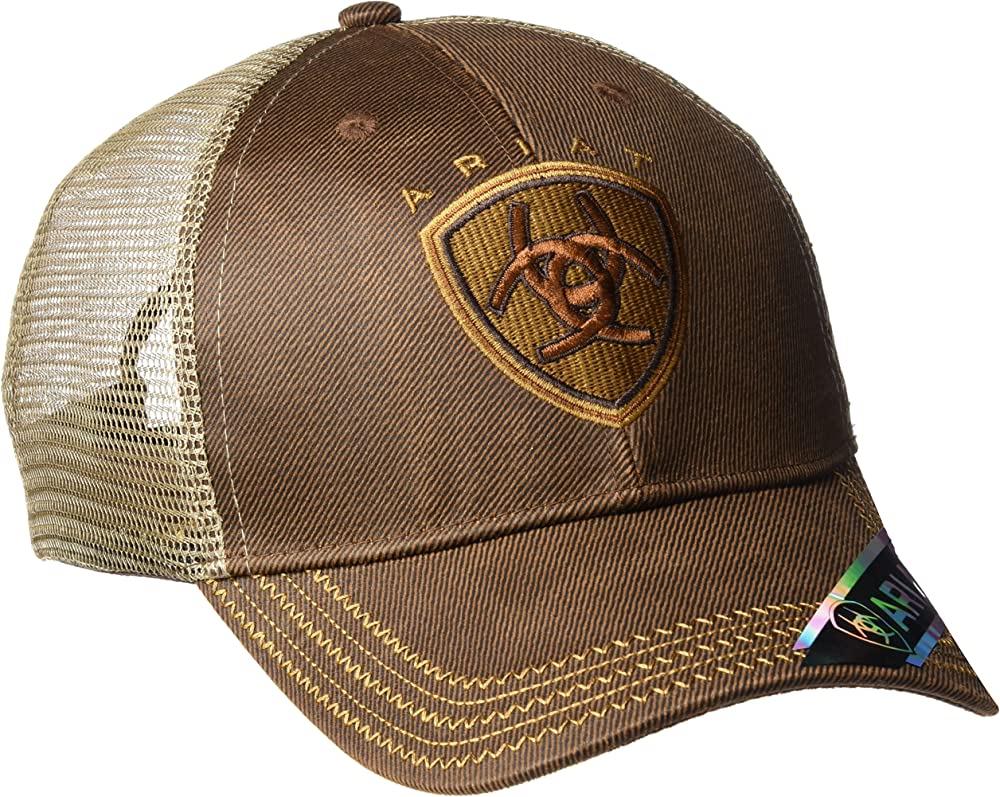 Men's Ariat Brown Oilskin Mesh Hat