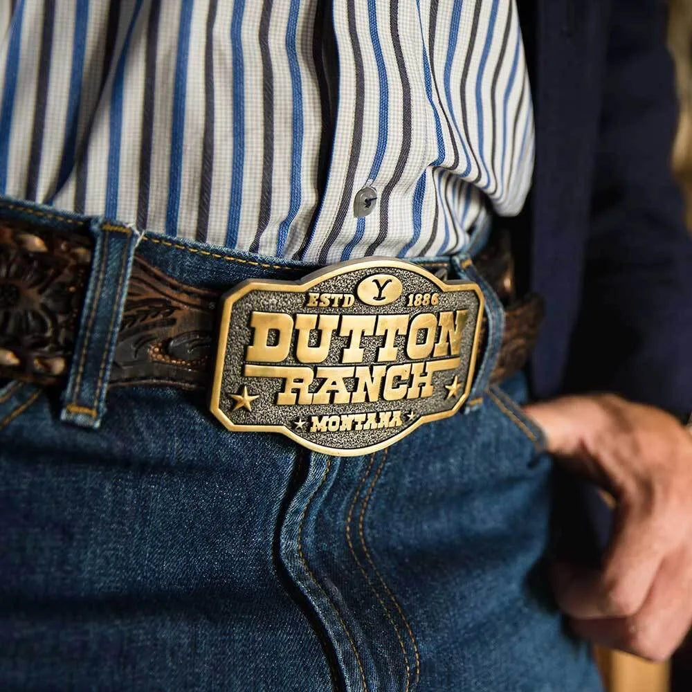 Montana Silversmiths Yellowstone 'DUTTON RANCH MONTANA' BELT BUCKLE TV show
